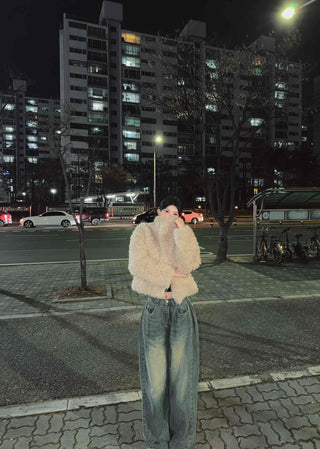 Soft Mood Sherpa Fur Oversized Single Jacket