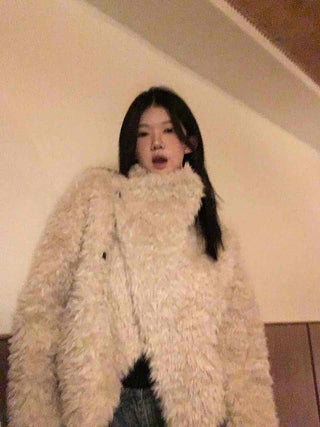 Soft Mood Sherpa Fur Oversized Single Jacket