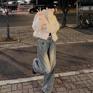 Soft Mood Sherpa Fur Oversized Single Jacket