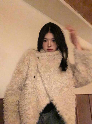 Soft Mood Sherpa Fur Oversized Single Jacket