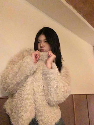 Soft Mood Sherpa Fur Oversized Single Jacket