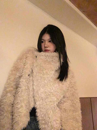 Soft Mood Sherpa Fur Oversized Single Jacket