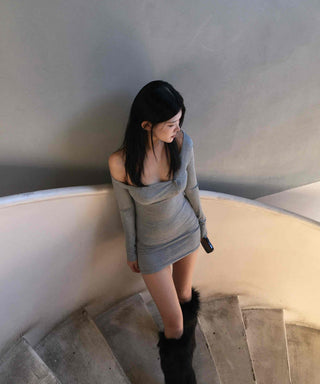 Sensual Bodyline Button Slim Fit Ribbed Dress
