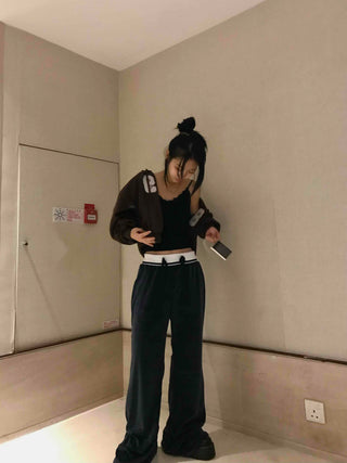 Vintage Velvet Flare High-Waisted Long Pants