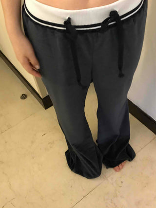 Vintage Velvet Flare High-Waisted Long Pants