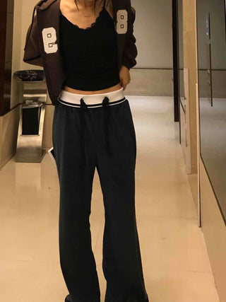 Vintage Velvet Flare High-Waisted Long Pants