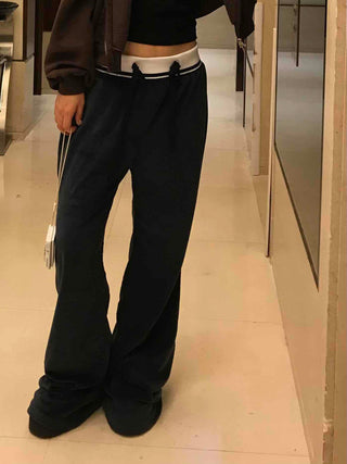Vintage Velvet Flare High-Waisted Long Pants