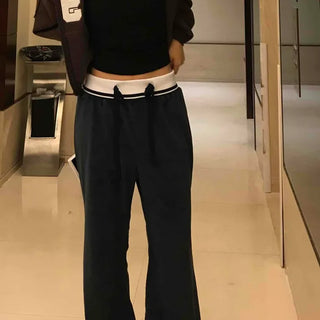 Vintage Velvet Flare High-Waisted Long Pants
