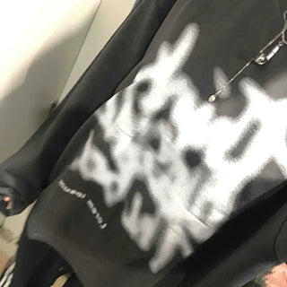Graffiti Print Oversized Long Sleeve T-shirt