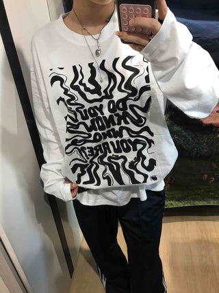 Street Graffiti Print Long Sleeve Tee