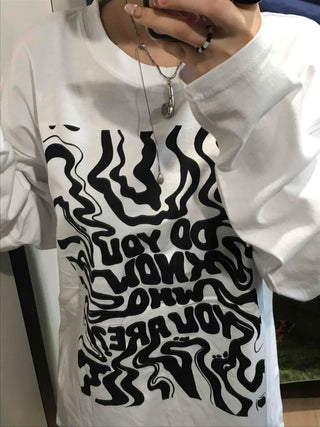 Street Graffiti Print Long Sleeve Tee