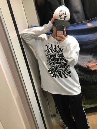 Street Graffiti Print Long Sleeve Tee