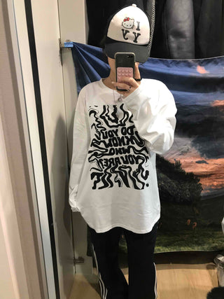 Street Graffiti Print Long Sleeve Tee