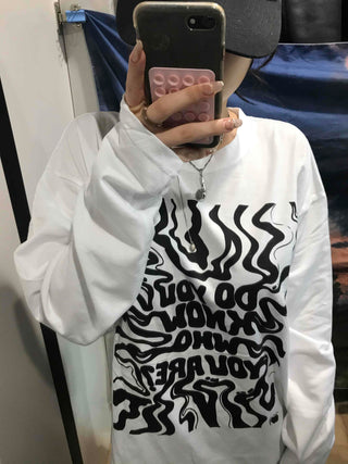 Street Graffiti Print Long Sleeve Tee