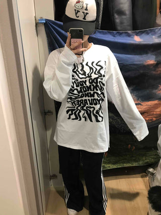 Street Graffiti Print Long Sleeve Tee