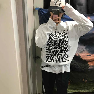 Street Graffiti Print Long Sleeve Tee