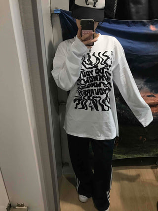 Street Graffiti Print Long Sleeve Tee