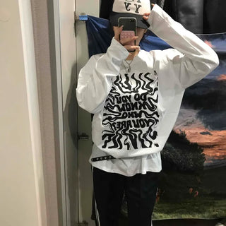 Street Graffiti Print Long Sleeve Tee