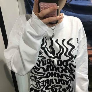 Street Graffiti Print Long Sleeve Tee