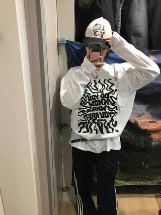 Street Graffiti Print Long Sleeve Tee