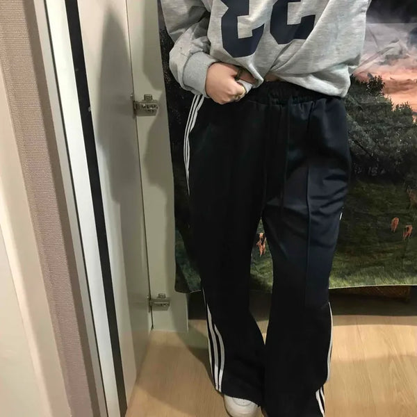 Three-Stripe Elastic Waist Full-Length Training Pants