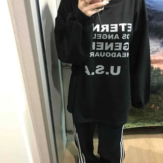 USA Lettering Boxy Fit Hoodie Sweatshirt