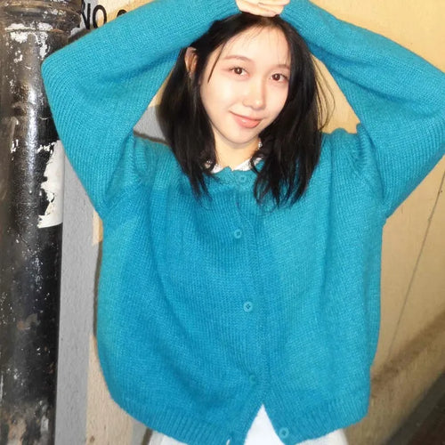 Cozy Loose Fit Vivid Knit Cardigan