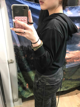 Lettering Loose Fit Zip-Up Hoodie