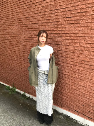 Sena Shirred Layered Back Slit Skirt