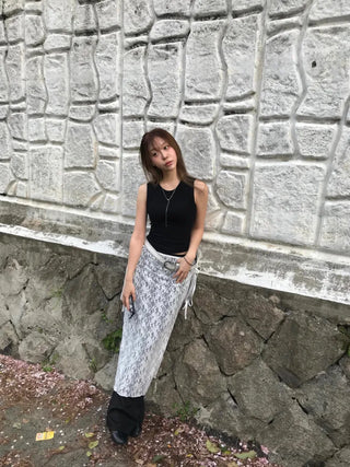 Sena Shirred Layered Back Slit Skirt
