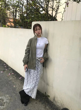 Sena Shirred Layered Back Slit Skirt
