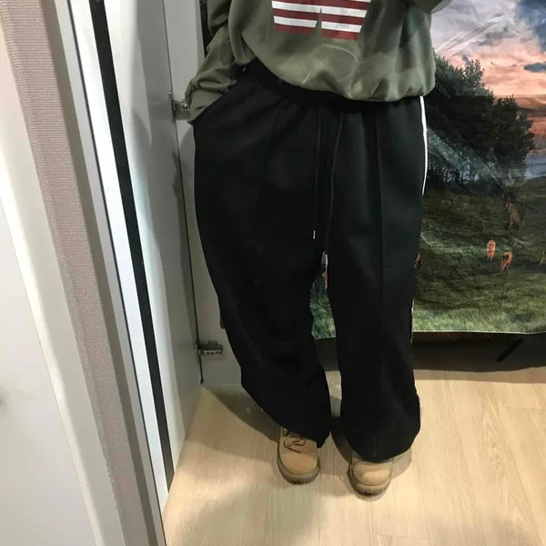 Elastic Hem Shirred Wide Jogger Training Pants