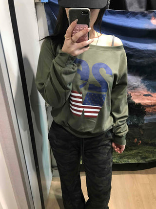 American Flag Oversized Sweatshirt