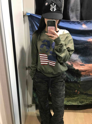 American Flag Oversized Sweatshirt