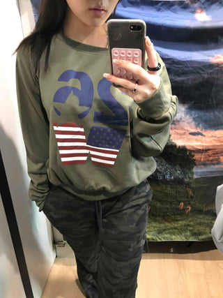 American Flag Oversized Sweatshirt