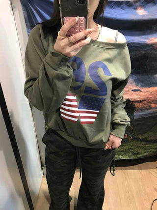 American Flag Oversized Sweatshirt