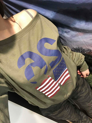 American Flag Oversized Sweatshirt