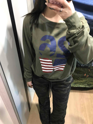 American Flag Oversized Sweatshirt