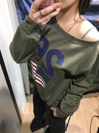 American Flag Oversized Sweatshirt