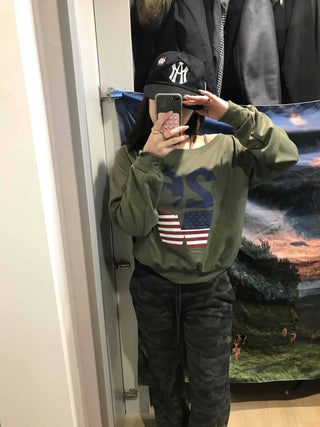 American Flag Oversized Sweatshirt