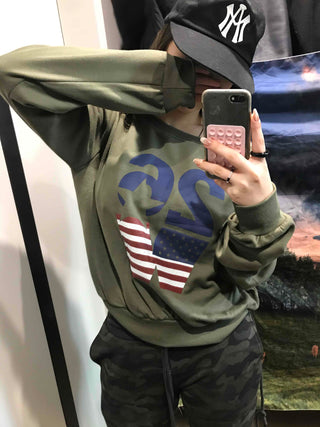American Flag Oversized Sweatshirt