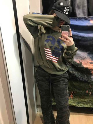 American Flag Oversized Sweatshirt