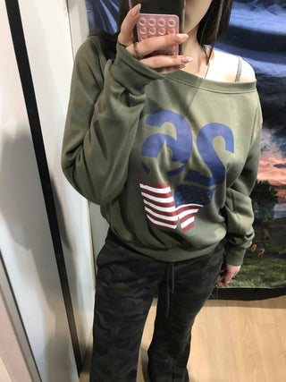 American Flag Oversized Sweatshirt