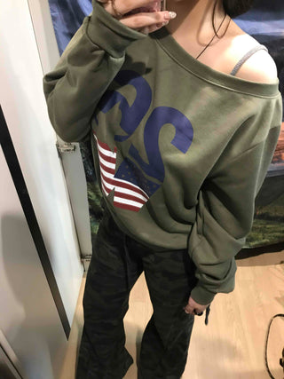 American Flag Oversized Sweatshirt
