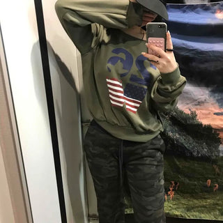 American Flag Oversized Sweatshirt