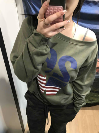 American Flag Oversized Sweatshirt