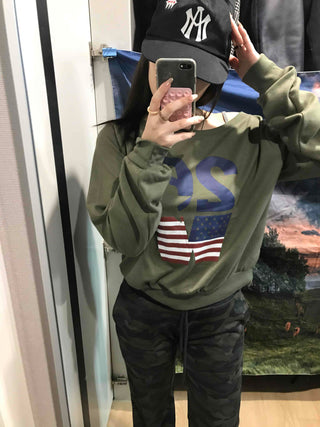 American Flag Oversized Sweatshirt