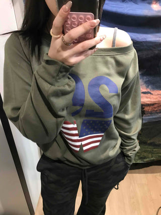 American Flag Oversized Sweatshirt