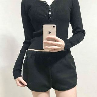 Color Block Piping Mini Running Shorts