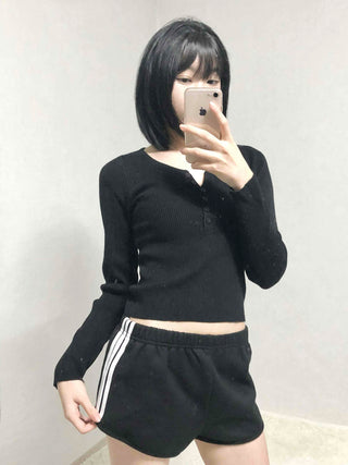 Color Block Piping Mini Running Shorts